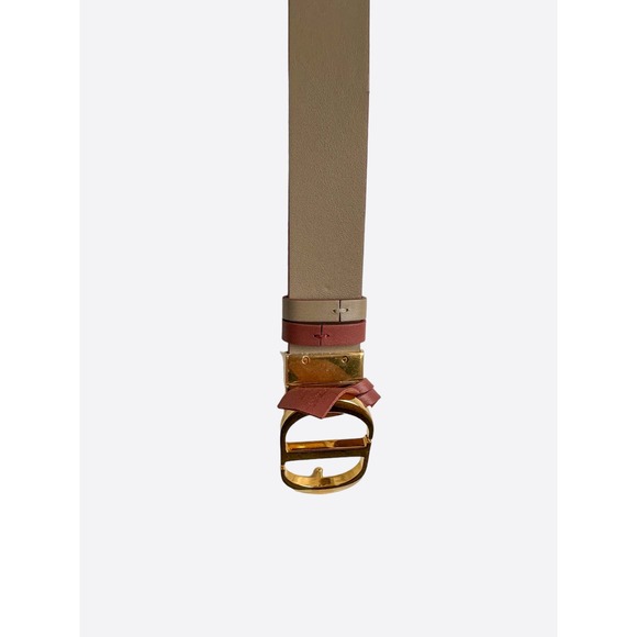 Dior Taupe & Rust Reversible Gold Buckle Belt - Picture 4 of 7